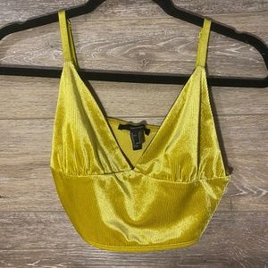 Yellow Metallic Crop Top